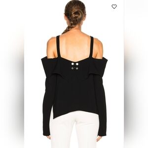 TIBI V Back Decolette Top In Black Size 6
